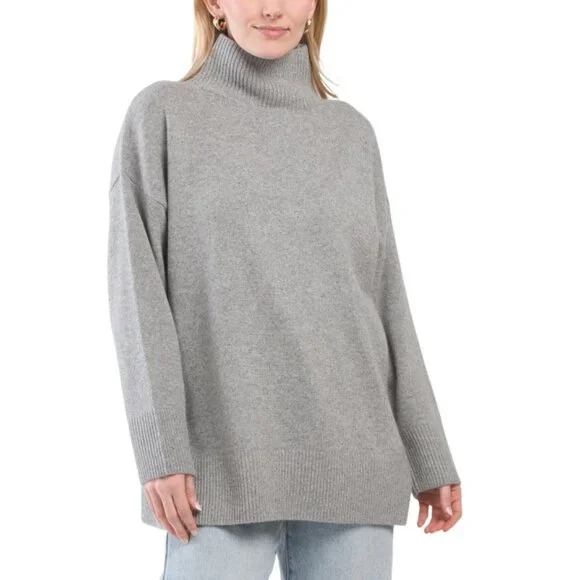 Vince Sweaters Vince Silver Wool Blend Drop Shoulder